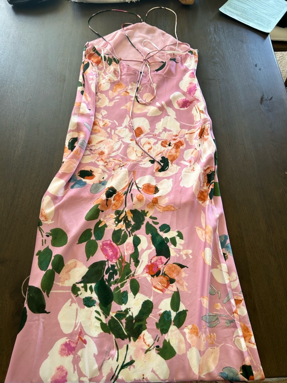 Hello Molly feeling moody maxi dress in pink floral print hater neck - Picture 14 of 16